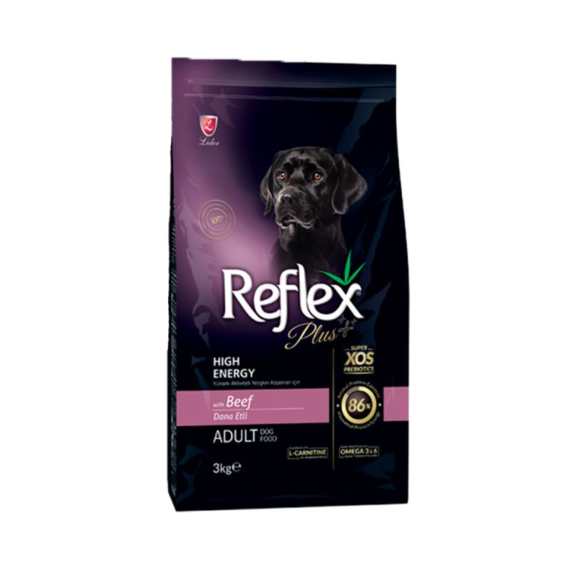 غذای خشک سگ با انرژی بالا با گوشت گاو Reflex Plus