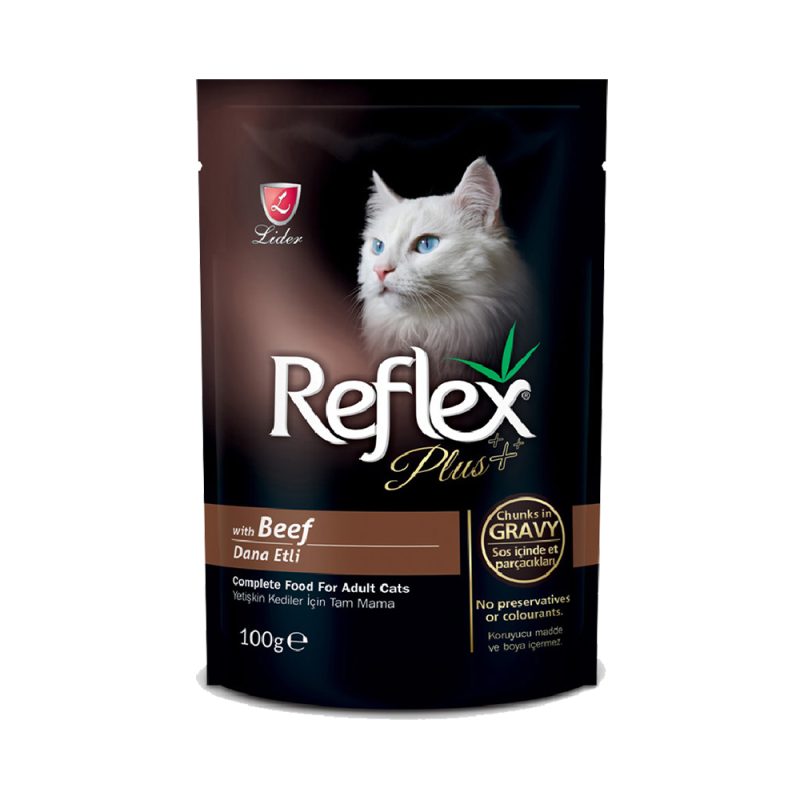 پوچ گربه رفلکس طعم گوشت گاو Reflex Plus