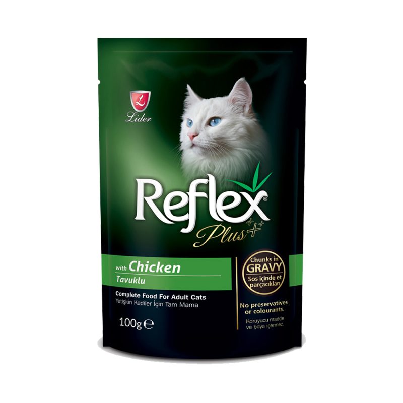 پوچ گربه رفلکس طعم مرغ Reflex Plus