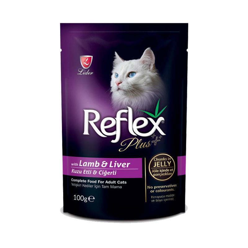 پوچ گربه رفلکس طعم بره و جگر Reflex Plus