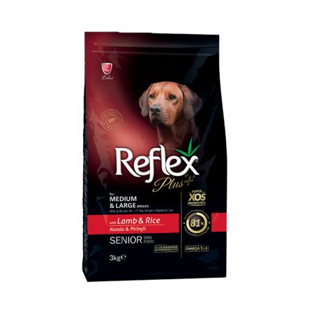 غذای خشک سگ بالغ با گوشت بره و برنج Reflex Plus